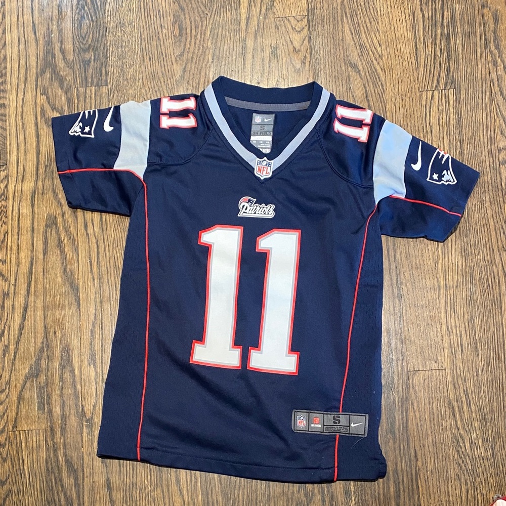 Kids NFL Patriots Team Jersey - Edelman Navy Blue size kids 8
